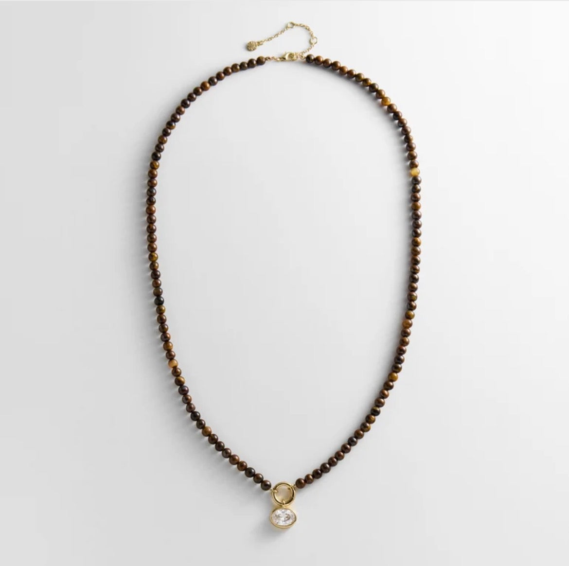 CARRIE BEADED NECKLACE - TIGER'S EYE