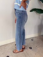 BARNI STRETCH DENIM BARREL PANT