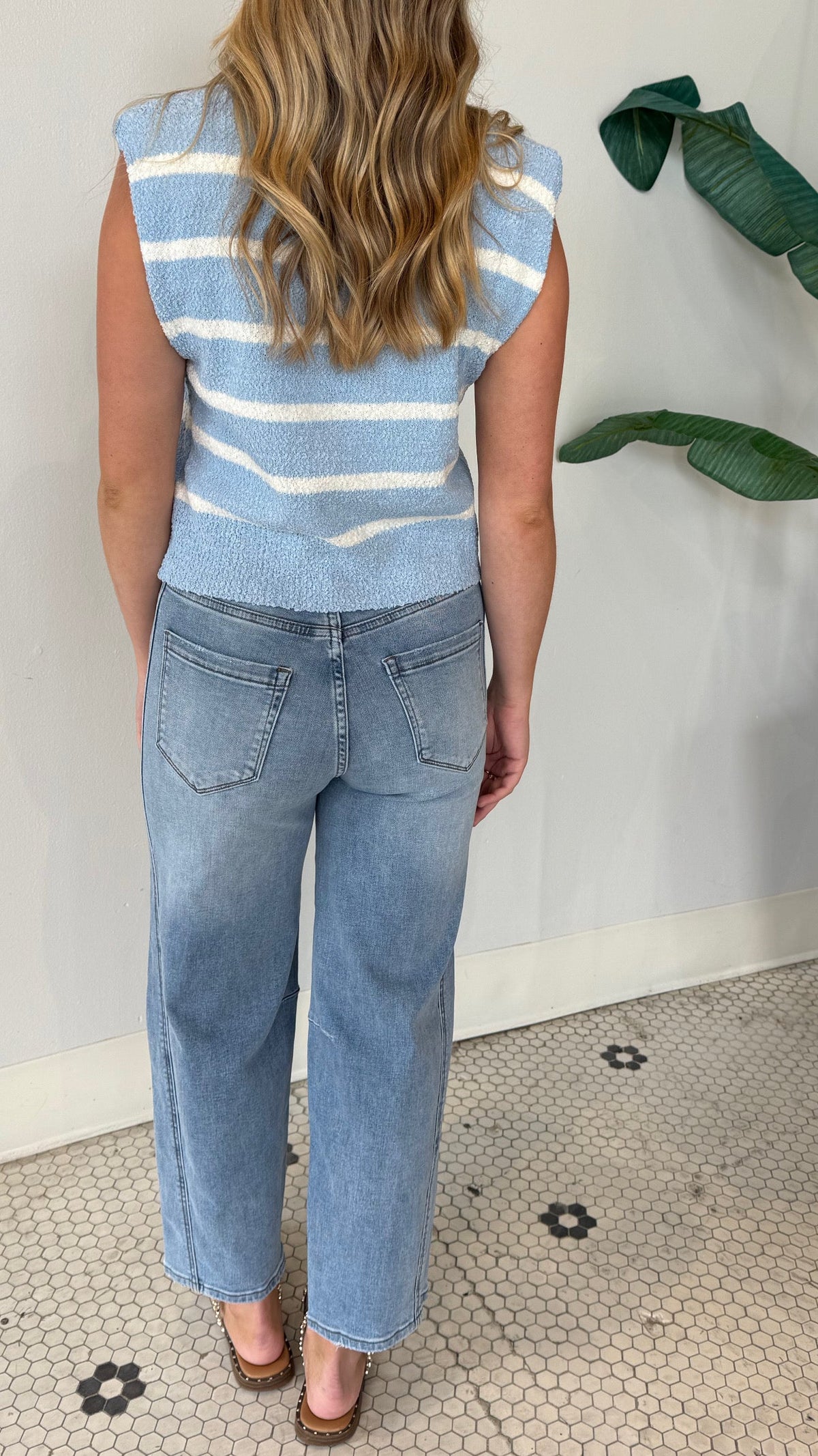 BARNI STRETCH DENIM BARREL PANT