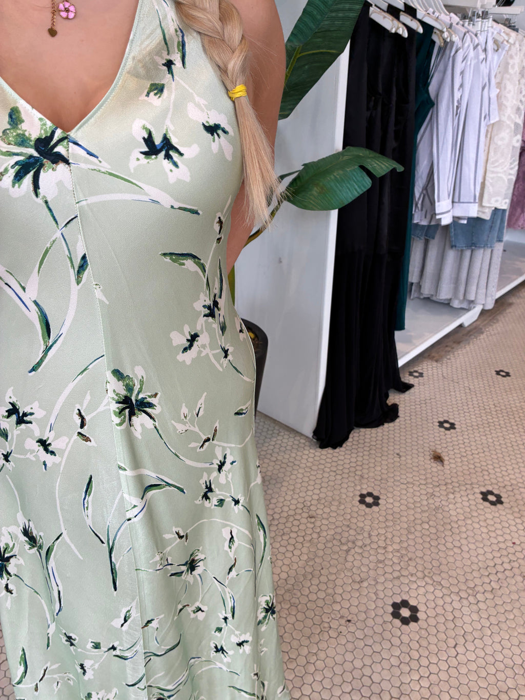 CAMELLIA DRESS MINT LINNEA