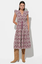 ANELL EMBROIDERED DRESS MAGENTA