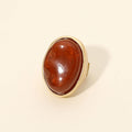 BROWN STONE STATEMENT RING WITH STRETCH