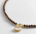 CARRIE BEADED NECKLACE - TIGER'S EYE