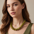 OLIVE LARGE BEAD NECKLACE