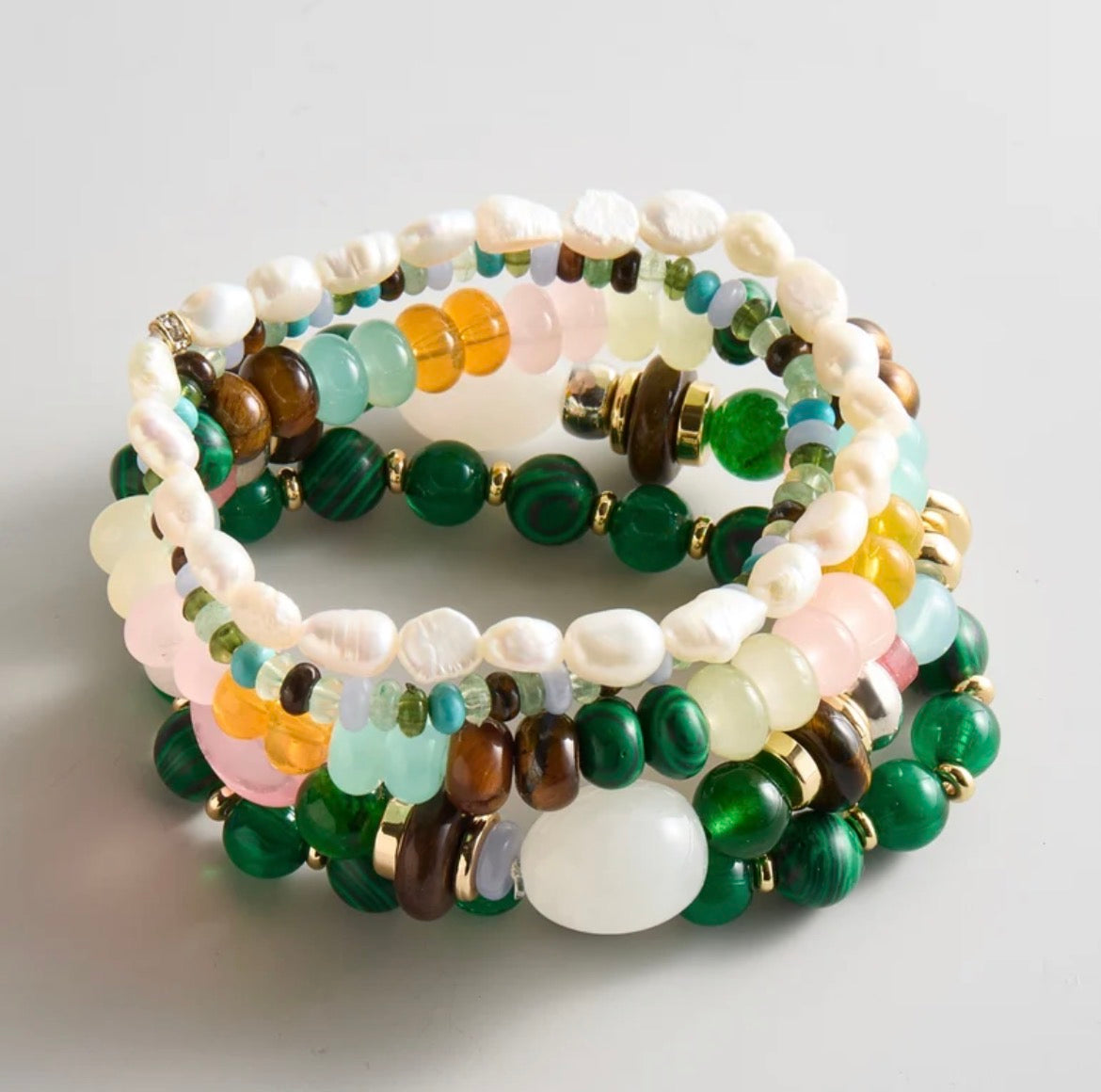 DARCY BEADED BRACELET SET - COOL