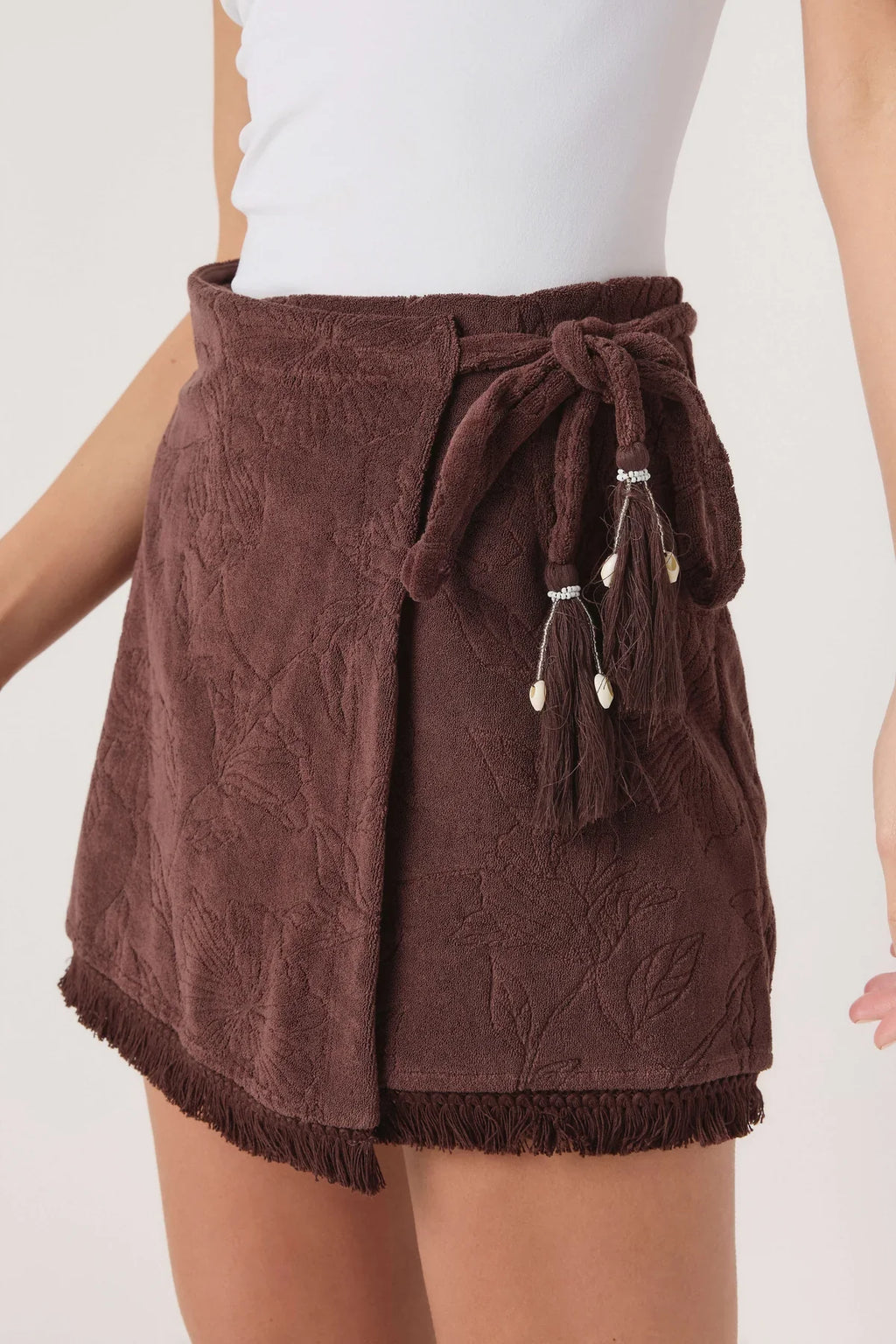 CANOPY WRAP SKIRT CHOC CHERRY