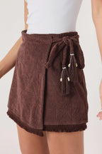 CANOPY WRAP SKIRT CHOC CHERRY