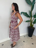 ANELL EMBROIDERED DRESS MAGENTA
