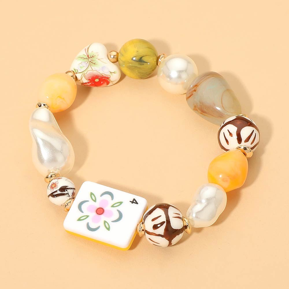 YELLOW STONE FLOWER BRACELET