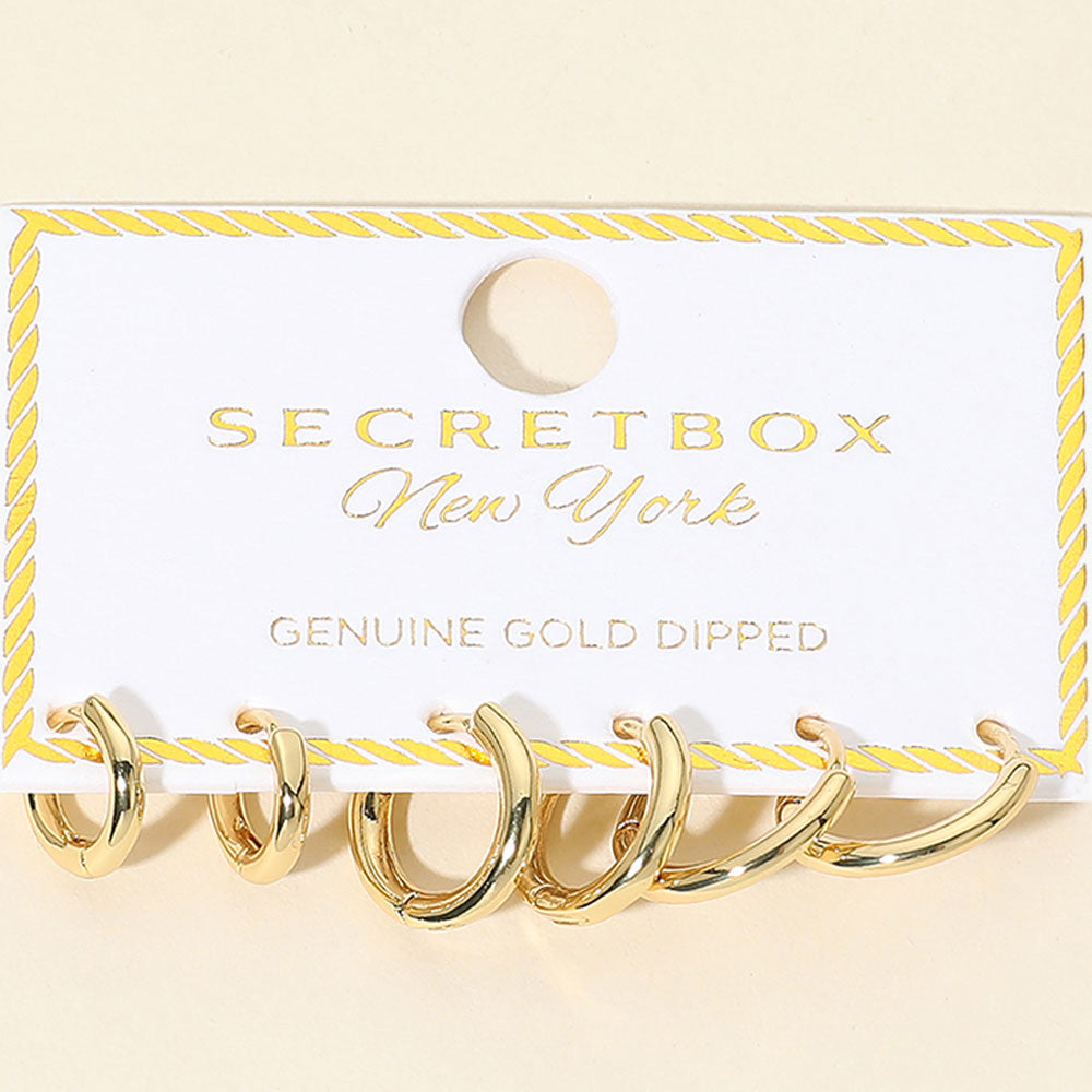 GOLD HUGGIE HOOPS SET