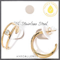 GOLD HOOPS WITH RHINESTONE