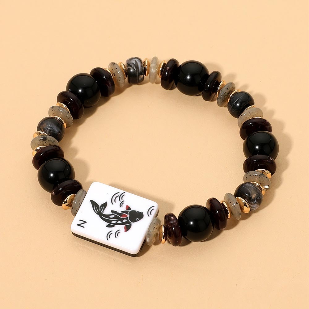 BLACK KOI WIND TILE BRACELET