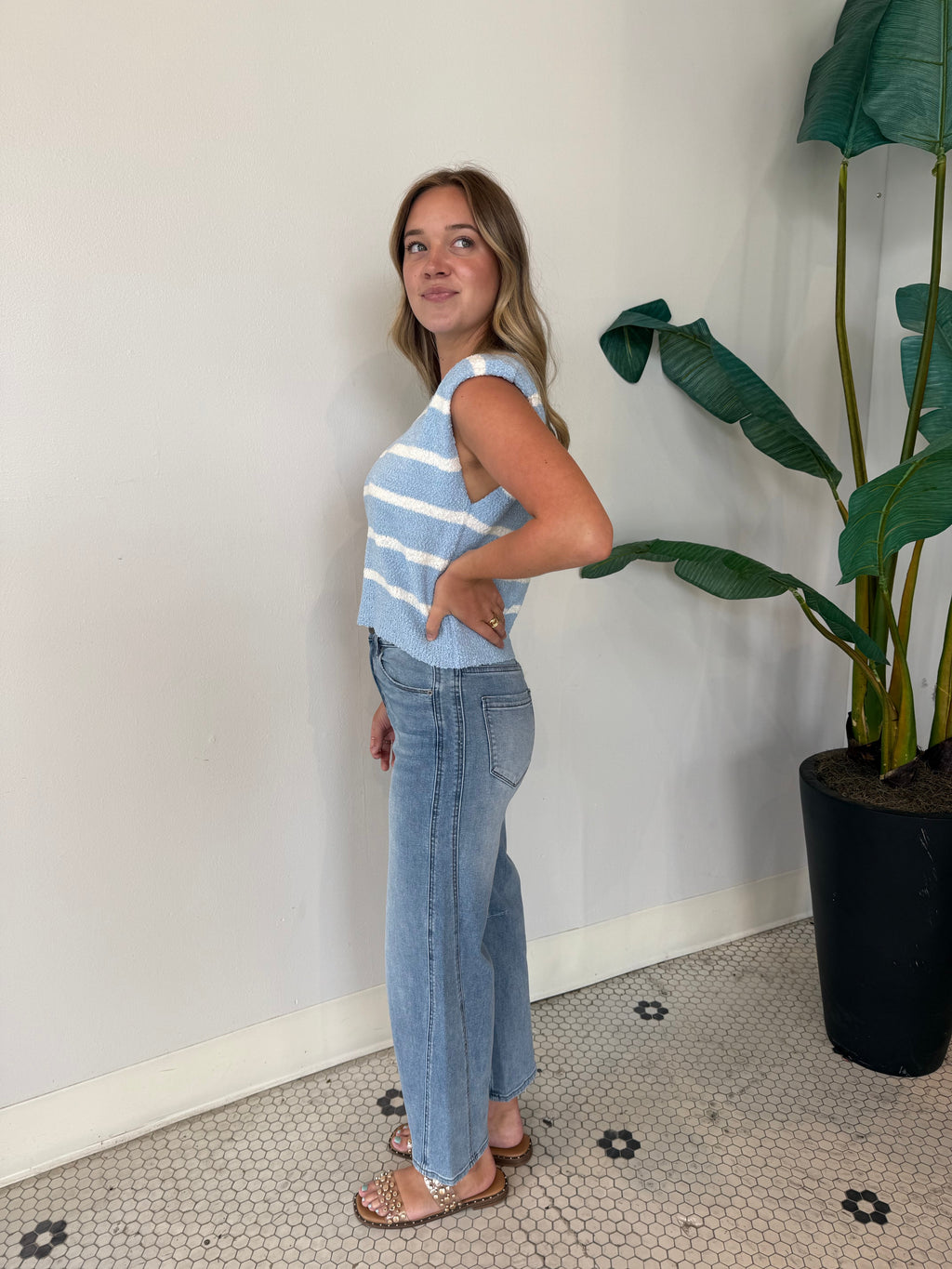 BARNI STRETCH DENIM BARREL PANT