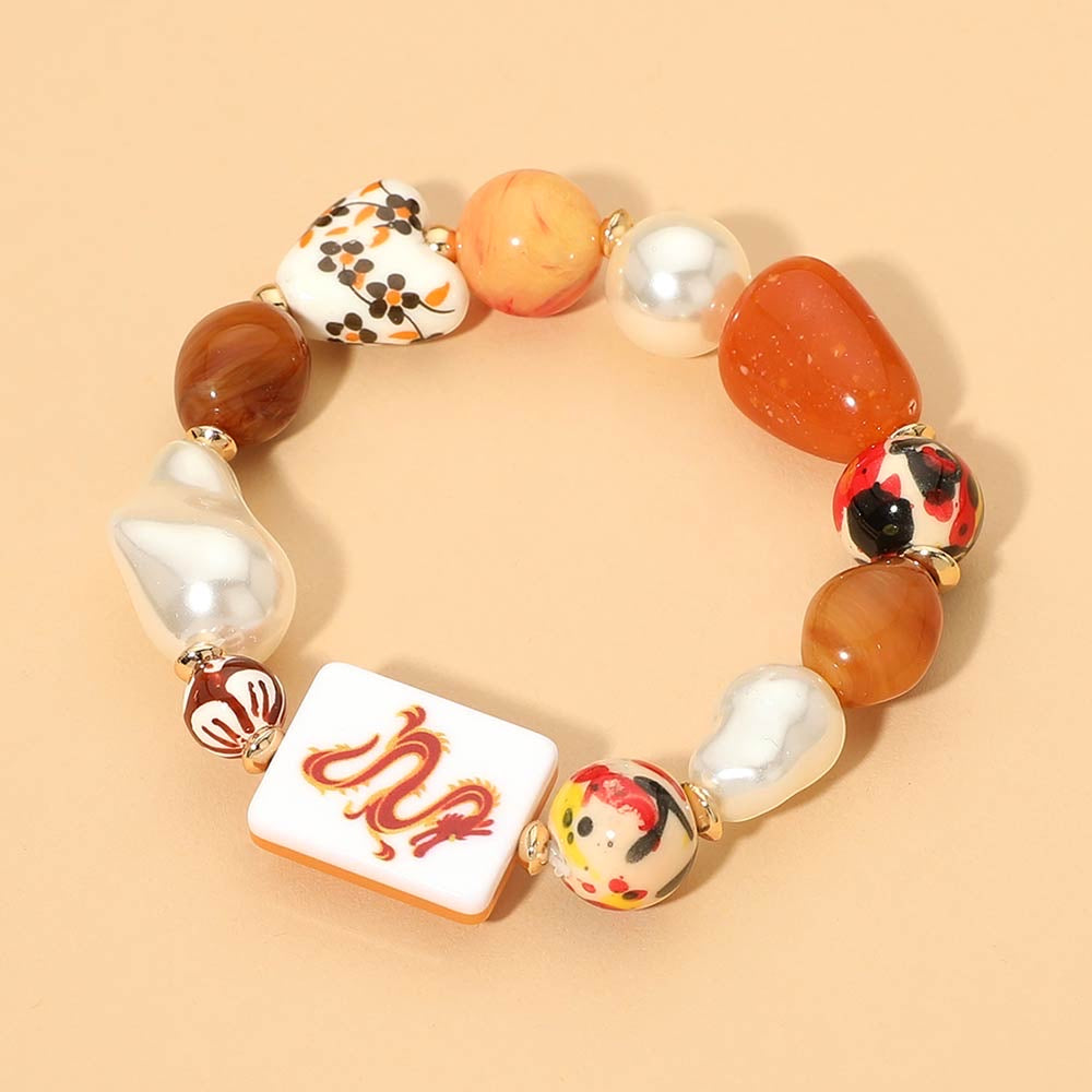 ORANGE STONE DRAGON BRACELET