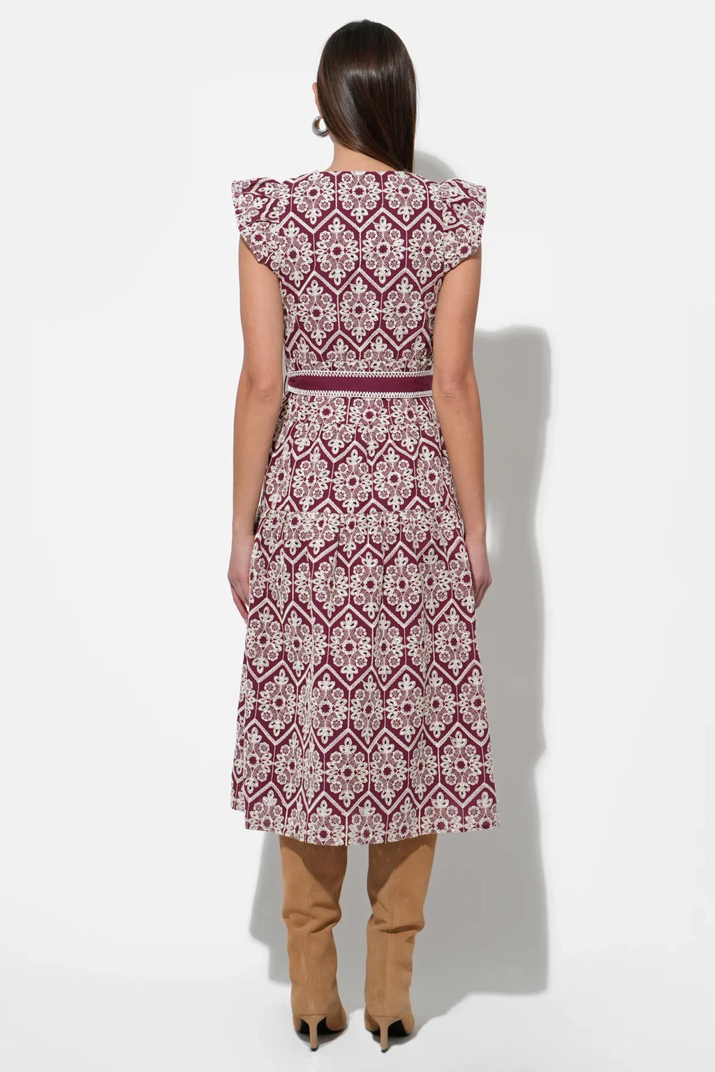 ANELL EMBROIDERED DRESS MAGENTA