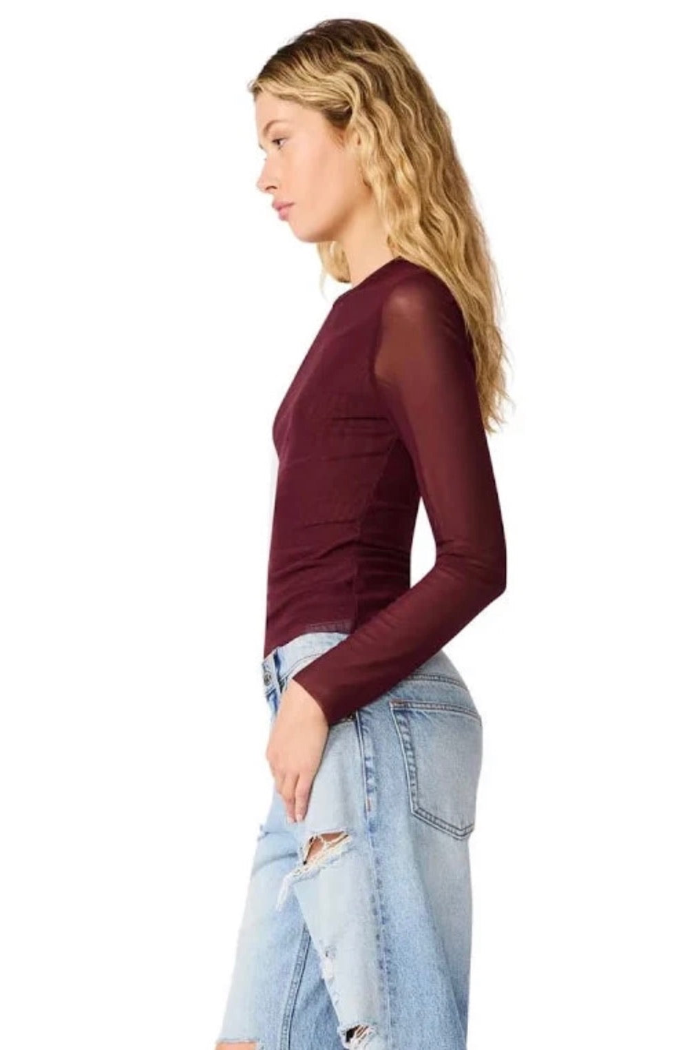 SANDY KNIT TOP IN WINE