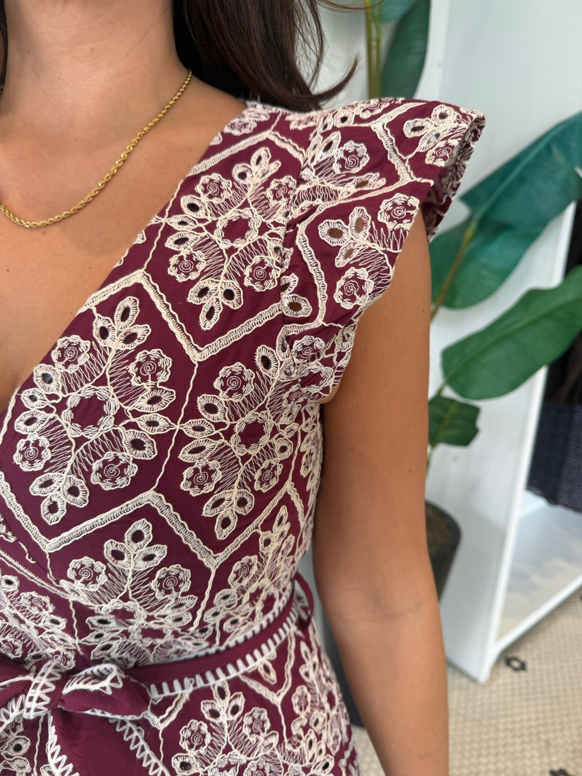 ANELL EMBROIDERED DRESS MAGENTA