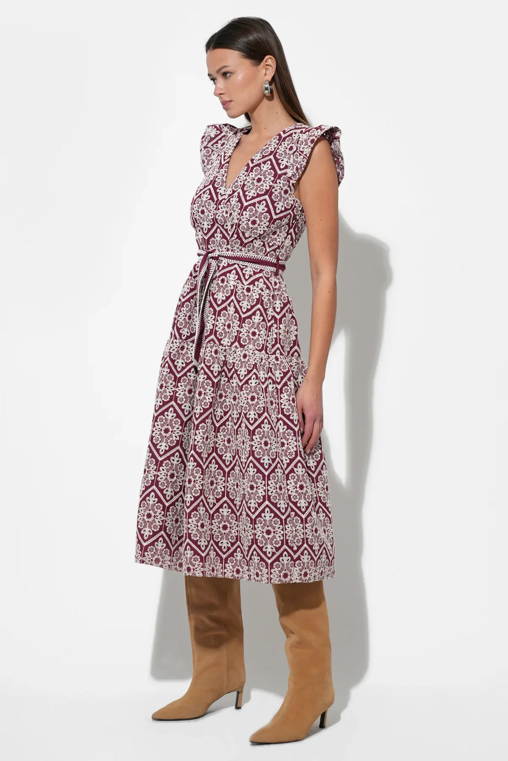 ANELL EMBROIDERED DRESS MAGENTA