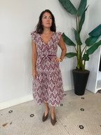 ANELL EMBROIDERED DRESS MAGENTA