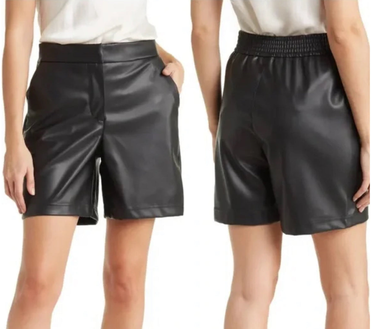 KENNEDY LEATHER SHORTS BLACK