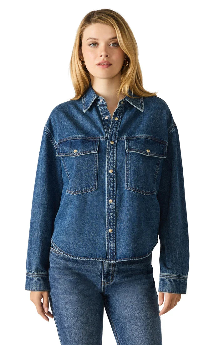 JUDITH TOP IN DARK DENIM