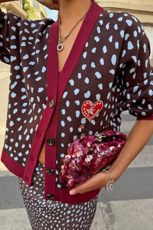 CHOCOLATE DEER CARDIGAN