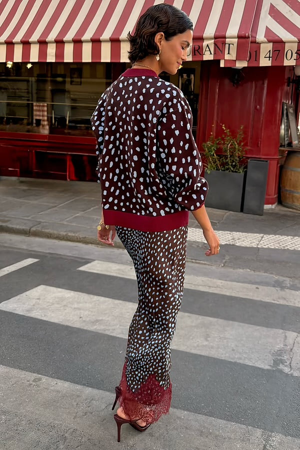 CHOCOLATE DEER CARDIGAN