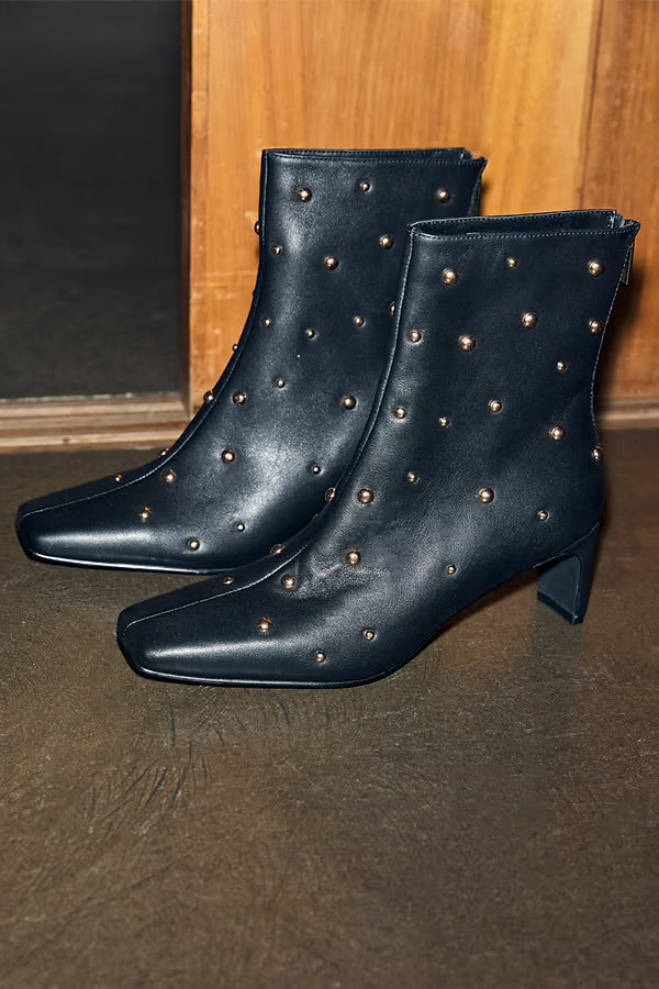 BLACK GOLD STUDDED BOOTS