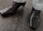 BLACK GOLD STUDDED BOOTS