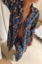 GREEN TARTAN & LEOPARD BOW DRESSING GOWN