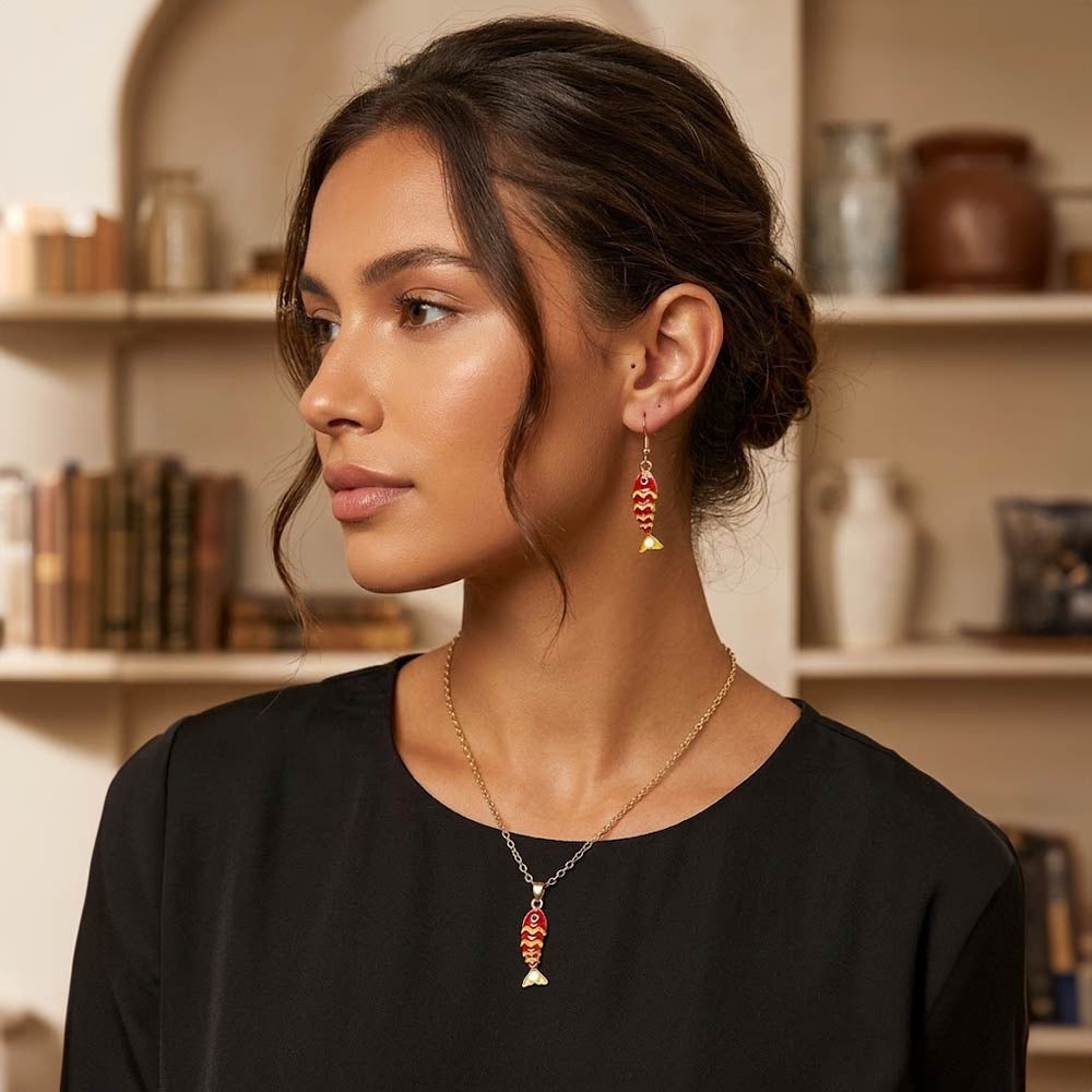 FISH NECKLACE & EARRING SET