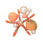 STARFISH CORAL BROOCH