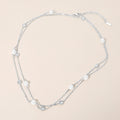 SILVER DOUBLE STRAND PEARL NECKLACE