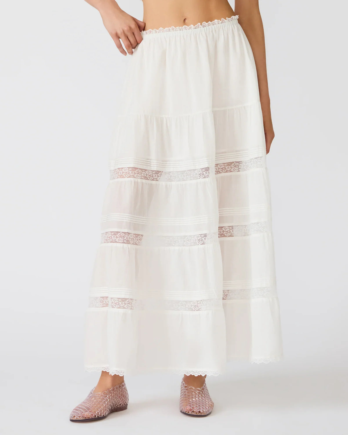 ELISSE MAXI SKIRT ANTIQUE WHITE