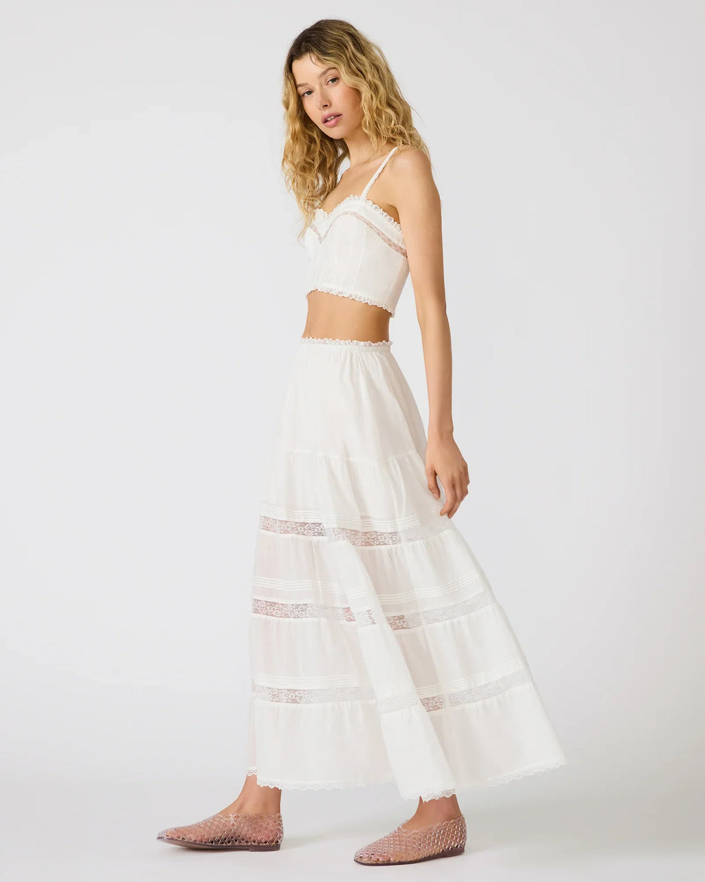 ELISSE MAXI SKIRT ANTIQUE WHITE