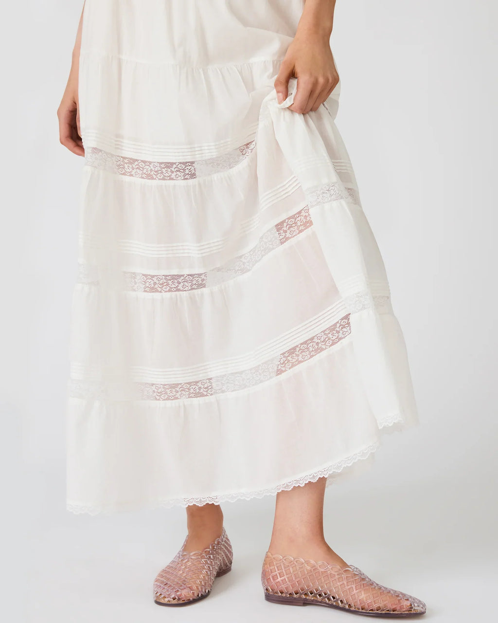 ELISSE MAXI SKIRT ANTIQUE WHITE