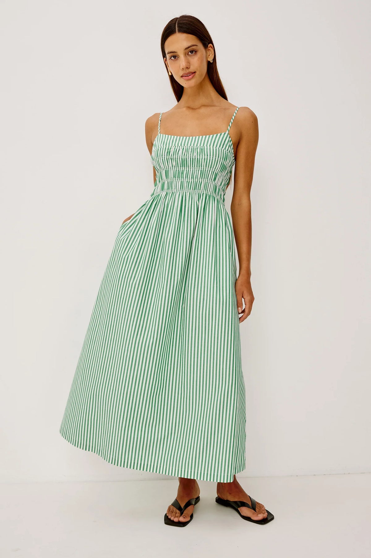 PRIMROSE EMERALD STRIPE DRESS