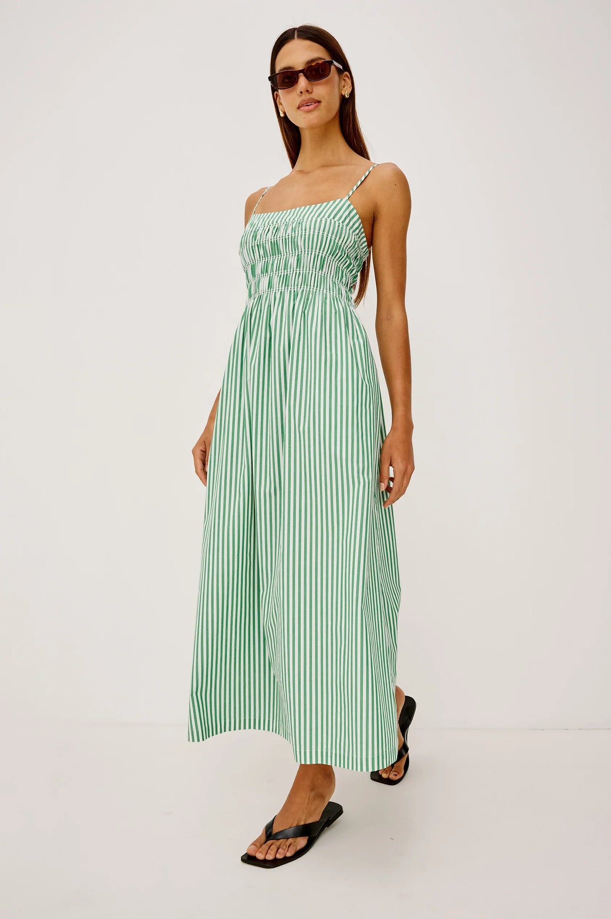 PRIMROSE EMERALD STRIPE DRESS
