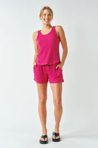 SOFTCORE RIBBED LOUNGE SET FUSHCIA