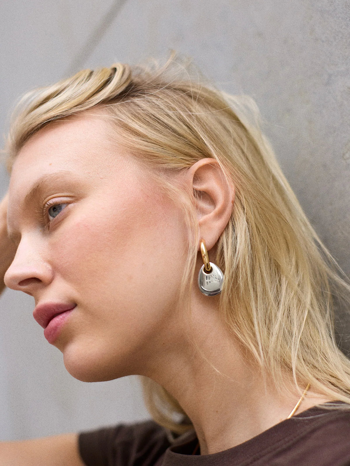 MILA DROP EARRINGS TWO TONE