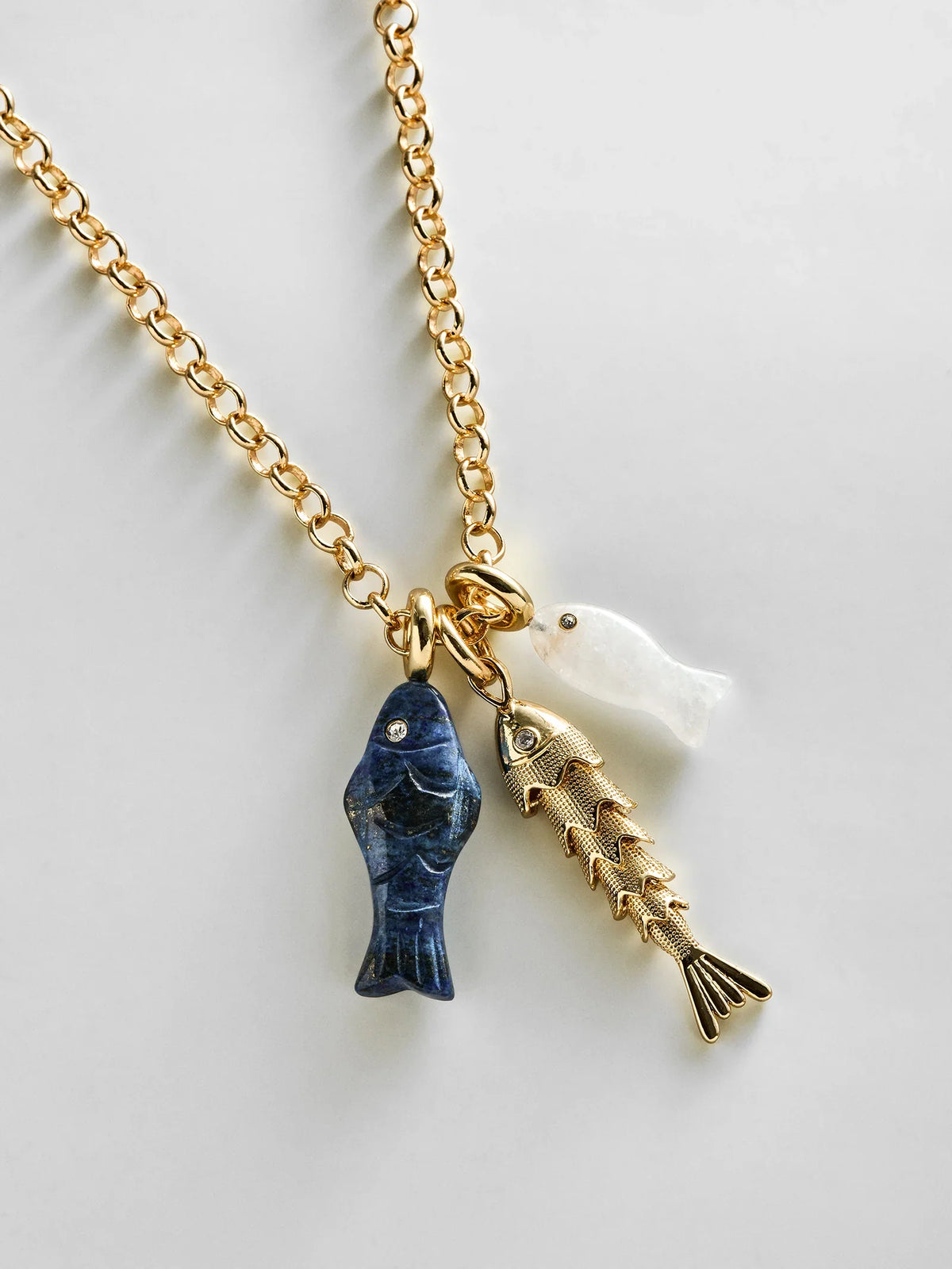 LUCKY CATCH FISH CHARM NECKLACE
