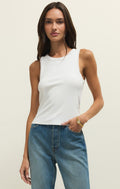 CLARKE RIB TANK WHITE