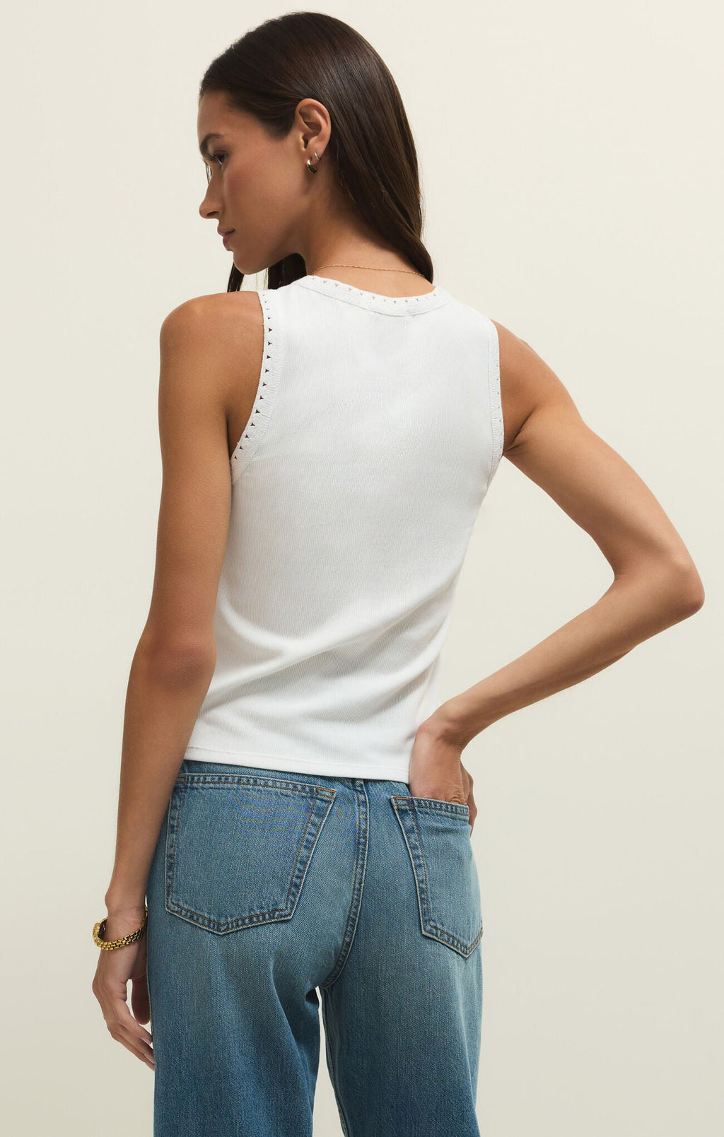 CLARKE RIB TANK WHITE