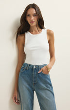 CLARKE RIB TANK WHITE