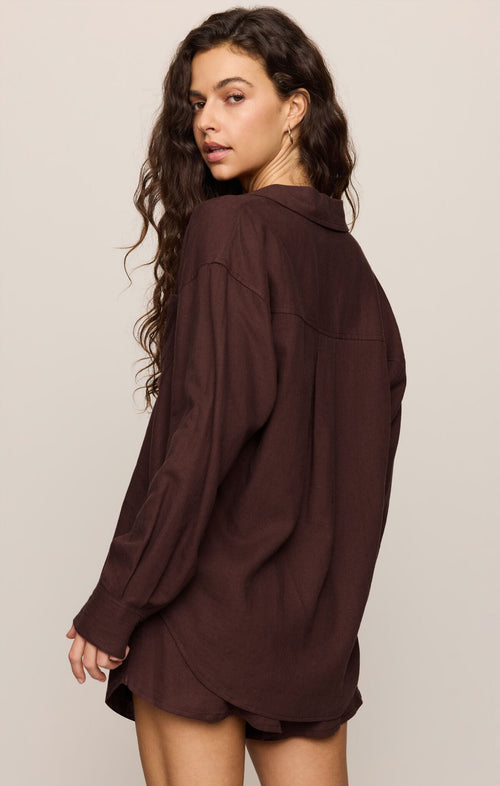 ALFIE BUTTON-UP SHIRT CHOC CHERRY