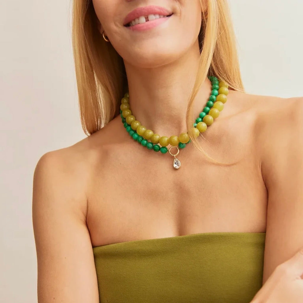 JANETTE BEADED RING NECKLACE